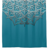 Rideaux De Douche Turquoise & Silver Mandala Elégant Minimal Marocai (Devant)