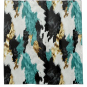 Rideaux De Douche Turquoise Vert Or Noir Blanc (Devant)