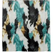 Rideaux De Douche Turquoise Vert Or Noir Blanc (Devant)