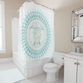 Rideaux De Douche Turquoise verte Mandala (En situation)