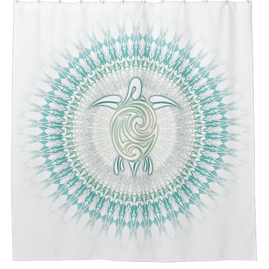 Rideaux De Douche Turquoise verte Mandala (Devant)