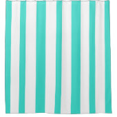 Rideaux De Douche Turquoise White Summer Stripes (Devant)