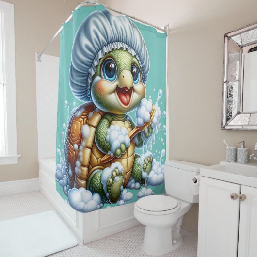 Rideaux De Douche "Turtle Bath Time Fun" (En situation)