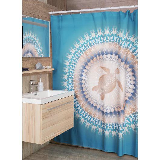 Rideaux De Douche Turtle rose Gold Turquoise Mandala