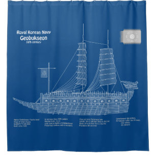 Rideaux De Douche Turtle Ship Geobukseon - Plan d'expédition ABD