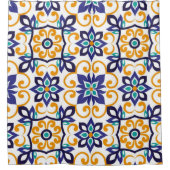 Rideaux De Douche Tuscan Verve Vibrant Scrollwork Mediterranean (Devant)