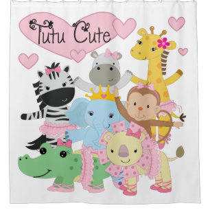 Rideaux De Douche Tutu Cute Zoo Animaux Ballerinas