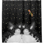 Rideaux De Douche Tuxedo Cat surpris par la libellule (Devant)