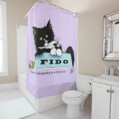 Rideaux De Douche Tuxedo Kitten Chien's Bowl (En situation)