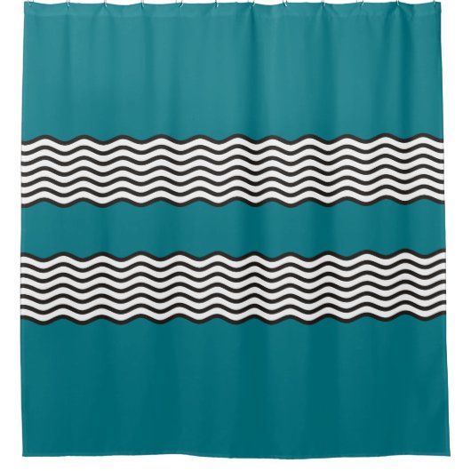Rideaux De Douche Two Waves Border noir & blanc + vos idées (Devant)