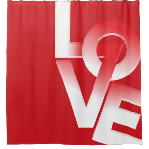 Rideaux De Douche Typographie d'amour mignonne pour la Saint-Valenti