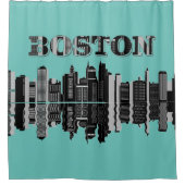 Rideaux De Douche Typographie de Boston Skyline (Devant)