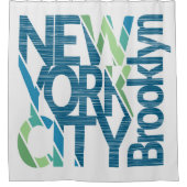 Rideaux De Douche Typographie de Brooklyn New York (Devant)