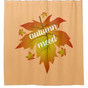 Rideaux De Douche Typographie de l'humeur d'automne feuille d'érable