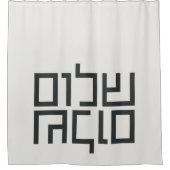 Rideaux De Douche Typographie hébraïque : Shalom Shalom (Devant)