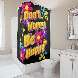 Rideaux De Douche Typographie Hippie Ne Vous Inquiétez Pas Soyez Fle