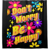 Rideaux De Douche Typographie Hippie Ne Vous Inquiétez Pas Soyez Fle (Devant)