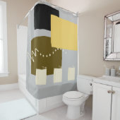 Rideaux De Douche Ultime gris et éclairant couleur jaune No1 (En situation)