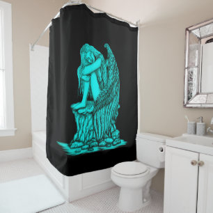 Rideaux De Douche Un ange endormi sur la pierre