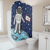 Rideaux De Douche Un astronaute spatial personnalisé Cosmonaut (En situation)