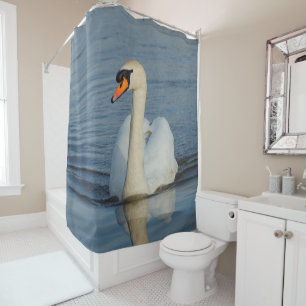 Rideaux De Douche Un Beau Cygne Mute Approches