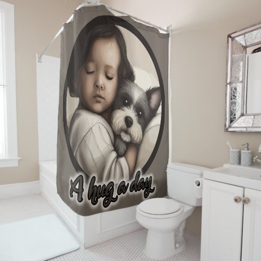 Rideaux De Douche Un câlin par jour (En situation)