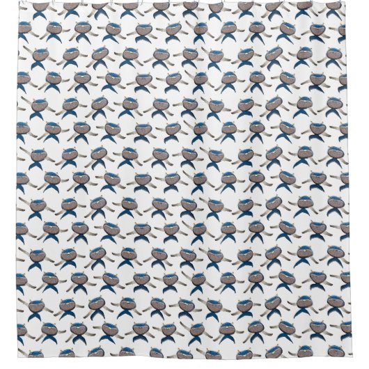 Rideaux De Douche Un chœur de baleines de tapis chantant (Devant)
