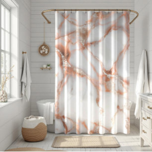 Rideaux De Douche Un fond en marbre rose doré luxueux