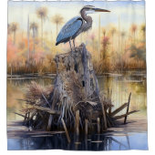 Rideaux De Douche Un Grand Héron Bleu Dans Les Everglades (Devant)