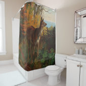 Rideaux De Douche Un Joli Cerf En Forêt (En situation)