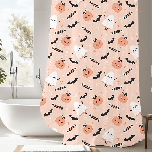 Rideaux De Douche Un joli fantôme d'Halloween