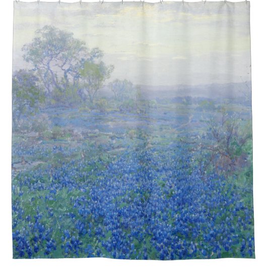 Rideaux De Douche Un jour nuageux, Bluebonnets de Onderdonk Art Vint (Devant)