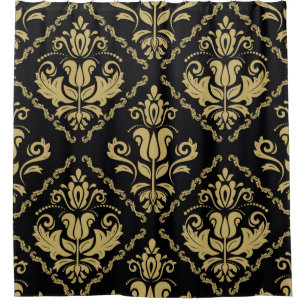 Rideaux De Douche Un ornement noir et doré sans soucis. Tradition