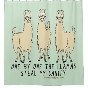 Rideaux De Douche Un par un les lamas volent ma santé Funny
