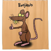 Rideaux De Douche Un rat brun mignon pouce vers le haut dessin animé (Devant)