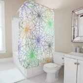 Rideaux De Douche Un simple Motif Web d'Halloween Spider (En situation)