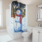 RIDEAUX DE DOUCHE UN SOIR DE NOËL FROTTANT (En situation)