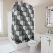 Rideaux De Douche Un visage de la sculpture "Four Side Pyramid" dans (En situation)