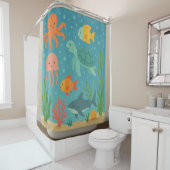 Rideaux De Douche Underwater Adventure | Cute Sea Creatures Shower C (En situation)