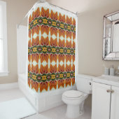 Rideaux De Douche Une élégante affiche multicolore classique (En situation)