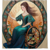 Rideaux De Douche Une femme en fauteuil roulant danse joyeusement (Devant)
