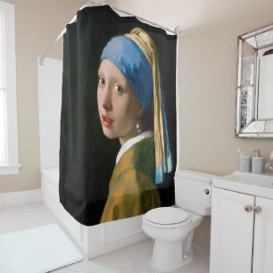 Rideaux De Douche Une fille avec une perle, Johannes Vermeer