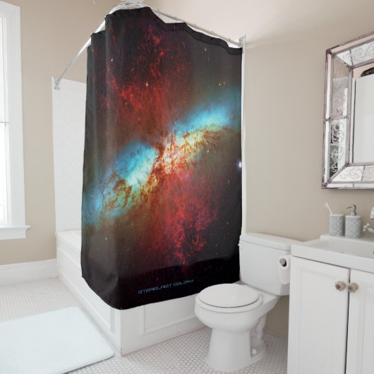 Rideaux De Douche Une galaxie Starburst - Douche avec les étoiles (En situation)