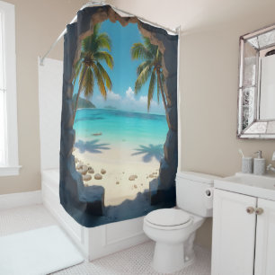 Rideaux De Douche Une vision à travers un trou de serrure d'une bell