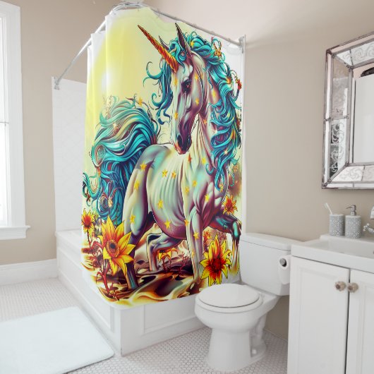 Rideaux De Douche Unicorne (En situation)