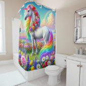 Rideaux De Douche Unicorne arc-en-ciel (En situation)