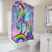 Rideaux De Douche Unicorne arc-en-ciel (En situation)
