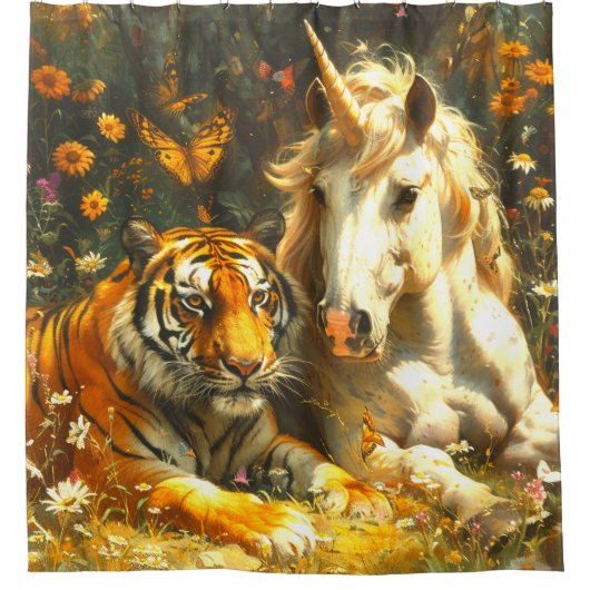 Rideaux De Douche Unicorne et Tiger (Devant)