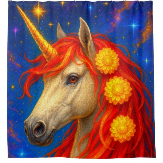 Rideaux De Douche Unicorne Fleur (Devant)