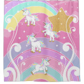 Rideaux De Douche Unicornes magiques roses (Devant)